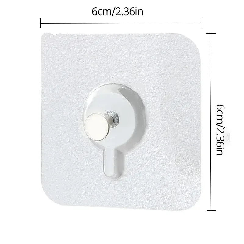 10-Pack Transparent Self-Adhesive Wall Hooks – No Damage Adhesive Wall Hooks Oasis Select