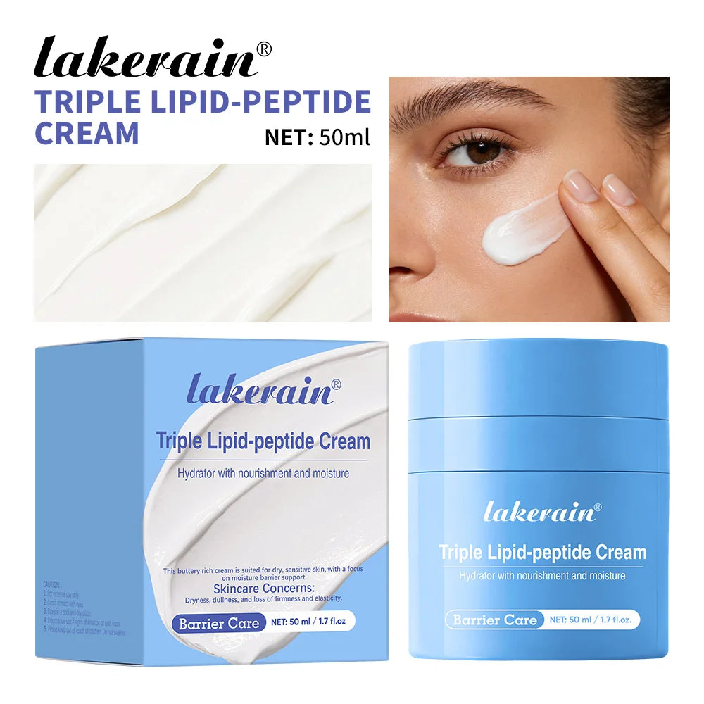 Triple Lipid Peptide Cream Long-lasting Moisturizing Deep Hydration Skin Care Face Cream for Dry Sensitive Skin Treatment Oasis Select 1 pc
