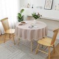 Round Cotton Linen Tablecloth with Tassels | Waterproof & Dustproof Round Tablecloth Oasis Select Coffee 120CM
