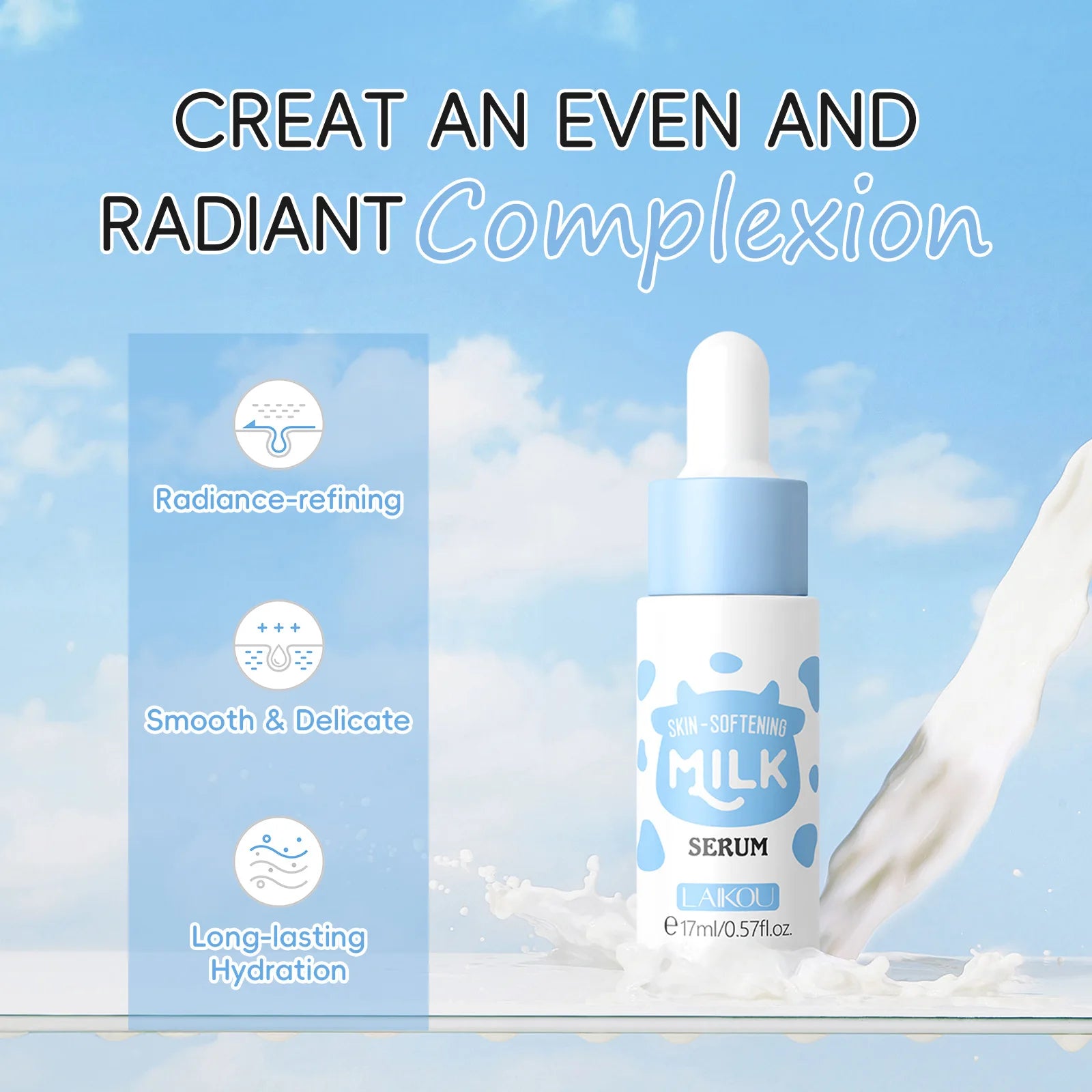 LAIKOU Milk Serum – Brightening, Pore Minimizing & Hydrating Brightening Face Serum Oasis Select
