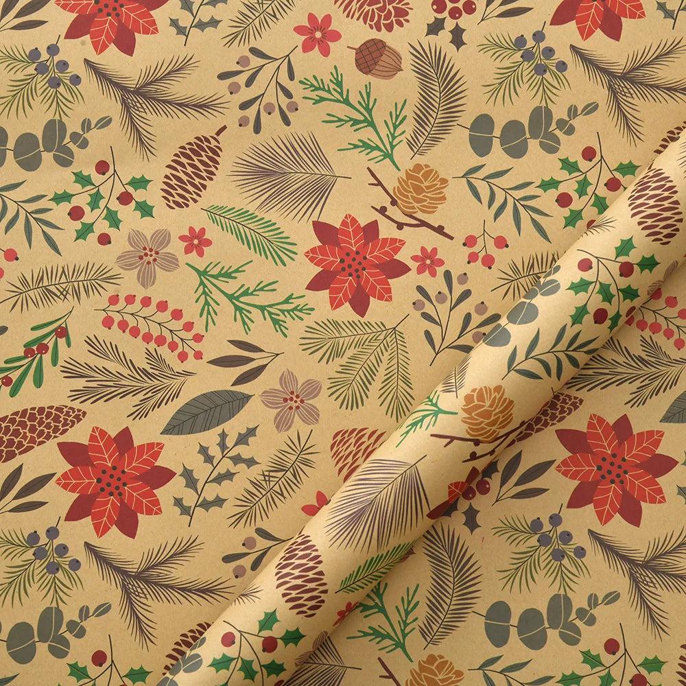 1roll Wrapping Paper Christmastree Santa Clauswrapping Birthday