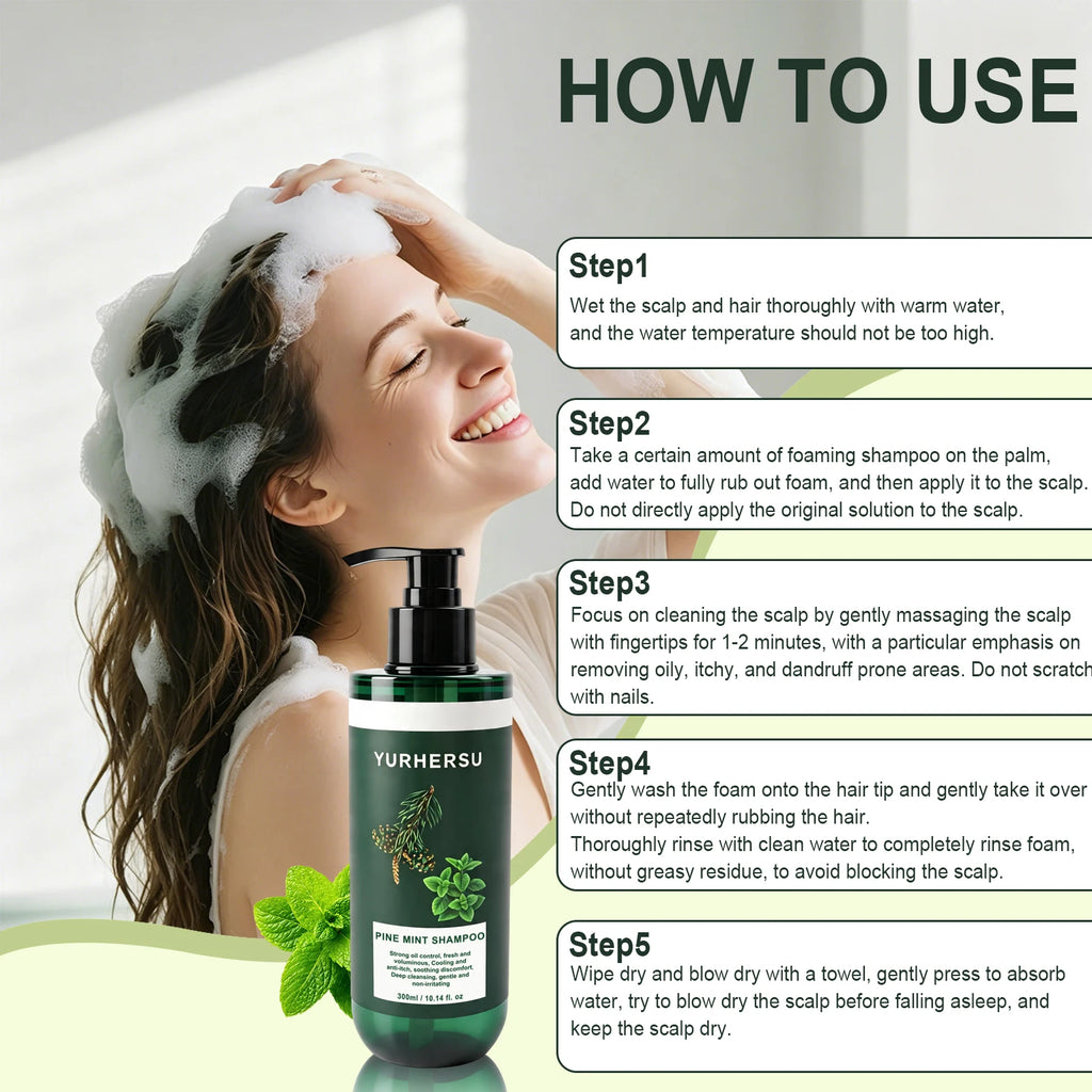Pine & Peppermint Shampoo – Anti-Dandruff & Oil Control 300ml Anti-Dandruff Shampoo Oasis Select