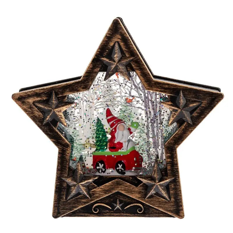 Christmas Decorative Crystal Balls Snowflakes Illuminated Santa Claus Lights Creative Christmas Gifts Oasis Select elderly and the car 15cmX4cmX14cm
