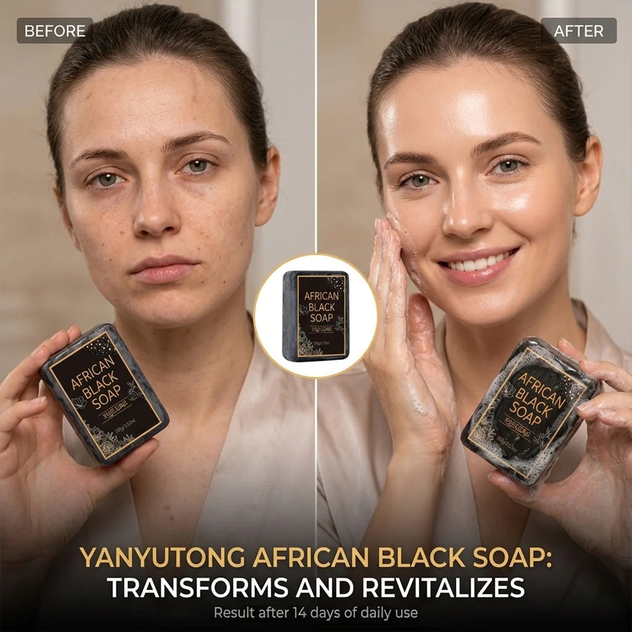 African Black Soap, Contains Shea Butter Oil, Moisturizing Cleansing Soap, Deep Cleansing, Hydrates the Skin, Enhances Skin Tone Oasis Select