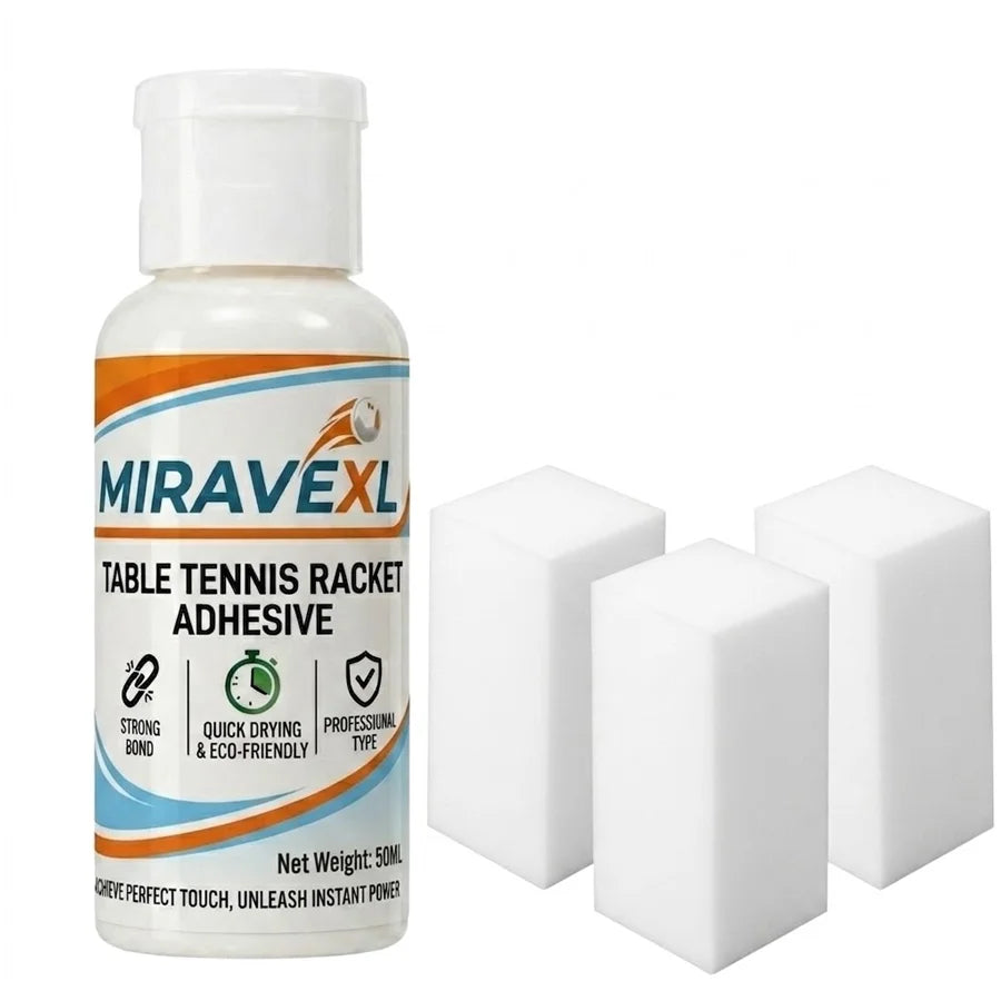 MIRAVEXL 50ml High-Speed Table Tennis Racket Liquid Glue — Professional Racket Rubber Adhesive (Includes Sponge Applicator) Oasis Select 1PC