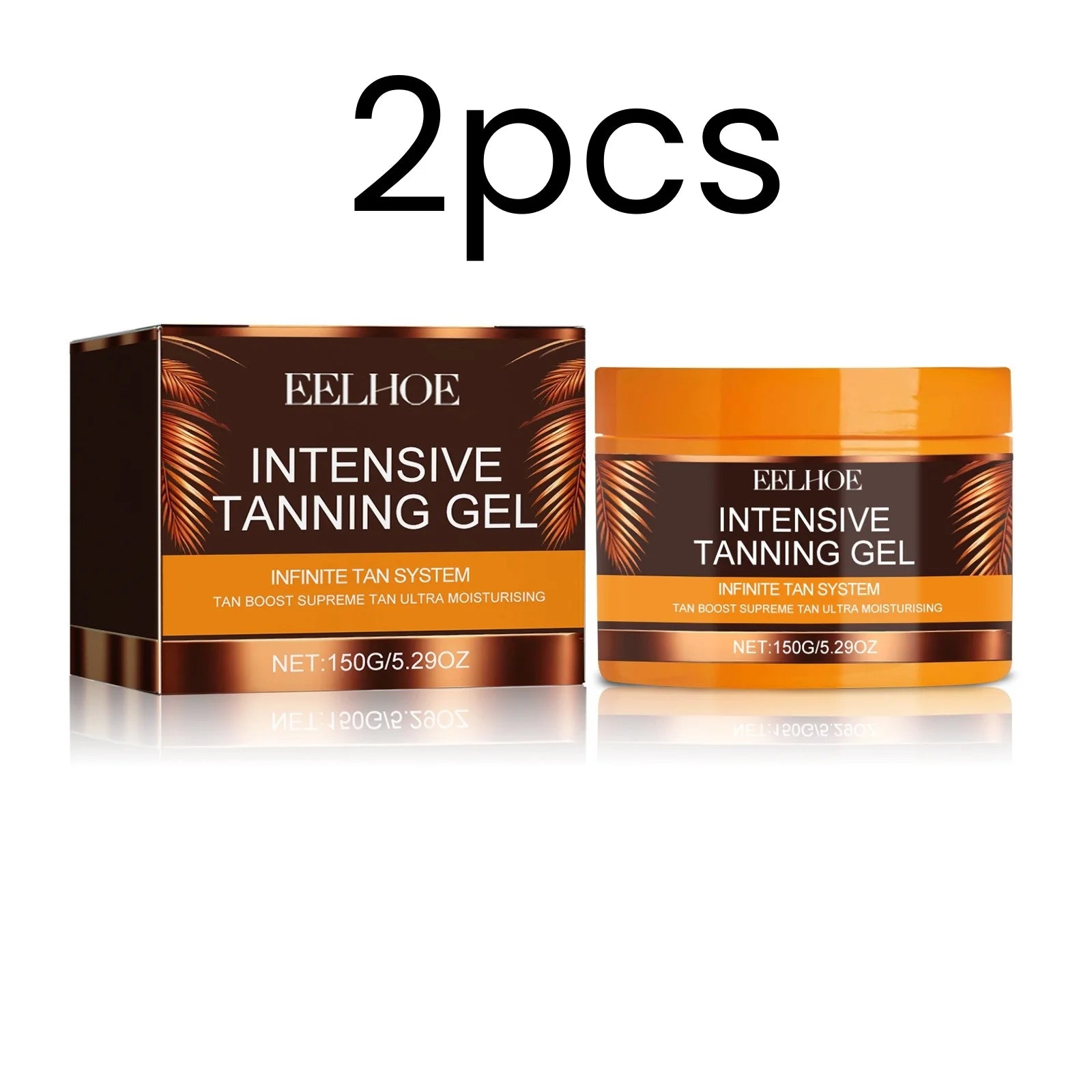 EELHOE Intensive Tanning Gel Long Lasting Moisturizing Smoothing Skin Softening Even Skin Tone Gentle Formula Self Tanning Gel Oasis Select 2pcs