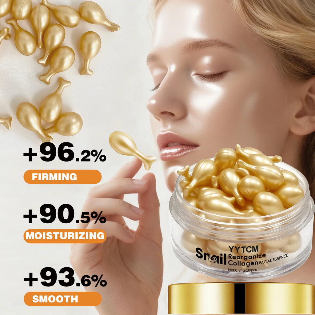 Snail Collagen Serum Capsules – Hydrating, Firming & Squalane Face Serum Capsules Oasis Select