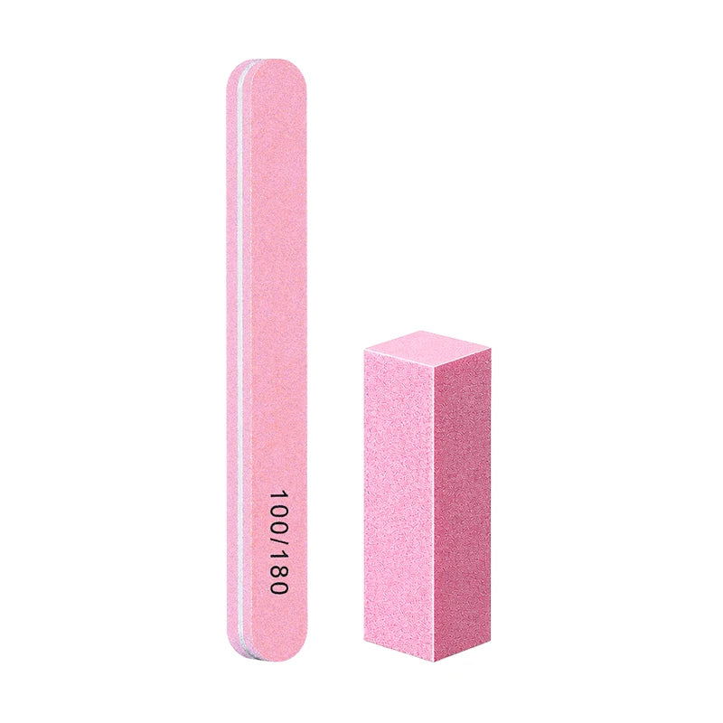 100/180 Grit Nail File & Buffer Block Set – Manicure Kit