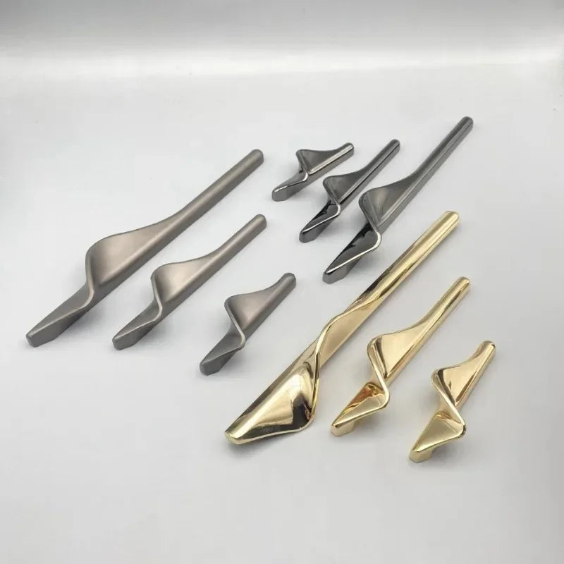 New Zinc Alloy Light Gold Gray Cabinet Door Drawer Handle Cabinet Door Handle Oasis Select