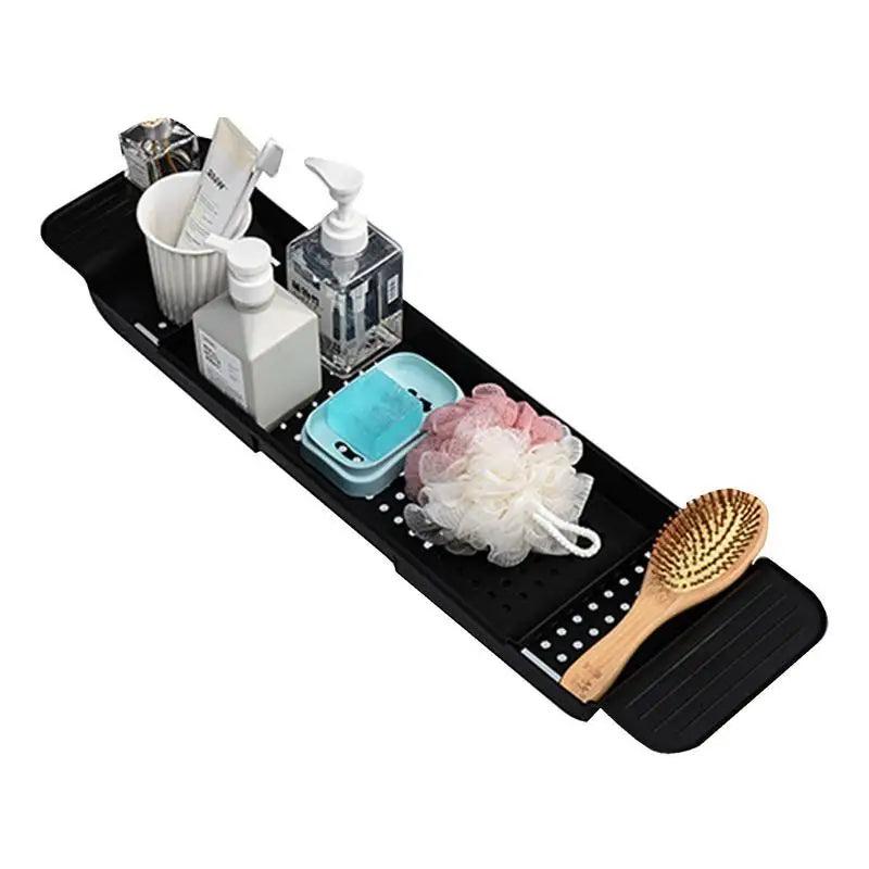 Bathtub Tray Adjustable Bath Tub Organizer Tub Organizer & Holder for Wine Cup Soap Dish Book Space & Phone Slot for Bathroom Oasis Select