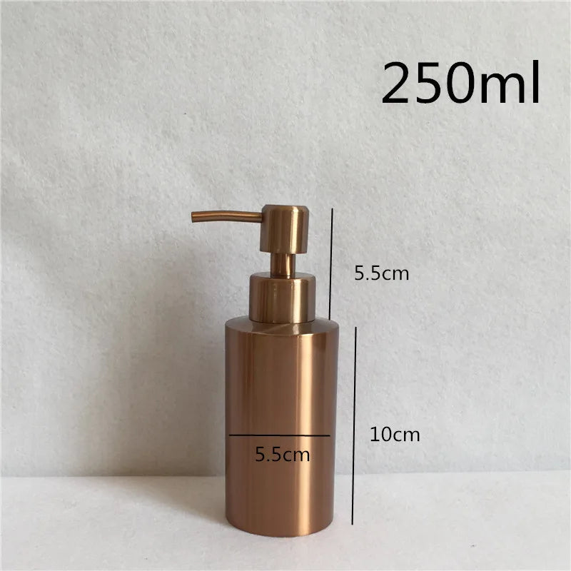 Liquid Soap Dispenser Bottle Gel Bottle 304 Stainless Steel Silver Rose Gold Lotion Pump Hand Soap Kitchen Bathroom Dispenser Oasis Select 250mlRose gold