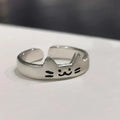 Kawaii Cat Dog Animal Couple Ring for Women Men Fashion Size Adjust Lover Rings Valentine's Day Party Jewelry Gifts Oasis Select cat