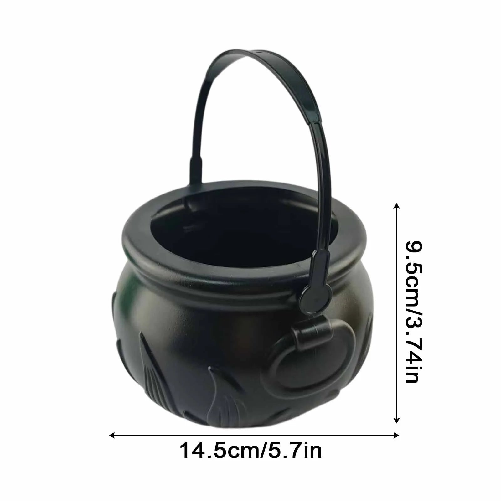 Halloween Witch Cauldron Candy Bucket – Flame Stripe Pot Decor Halloween Candy Bucket Oasis Select B One Size