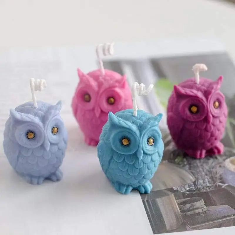 For Fun 3D Owl Lamb Silicone Molds Sugar Flipping Chocolate Cake Mold DIY Aromatherapy Candle Gypsum Clay Resin Mold Decorat Oasis Select
