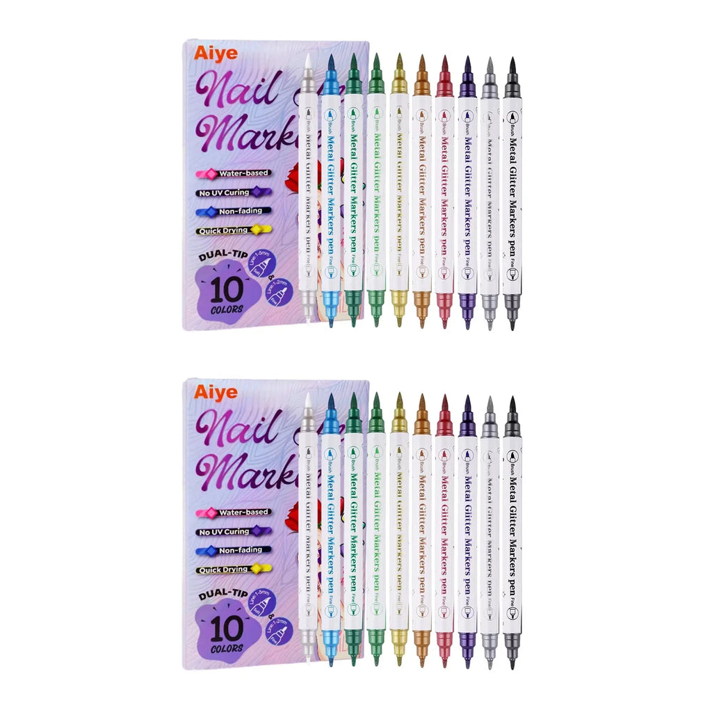 10Pcs/Set DIY Nail Art Graffiti Pen Nail Polish Pens Drawing Painting Point Liner Acrylic Painted Pen Waterproof Quick-drying Oasis Select 2 Sets
