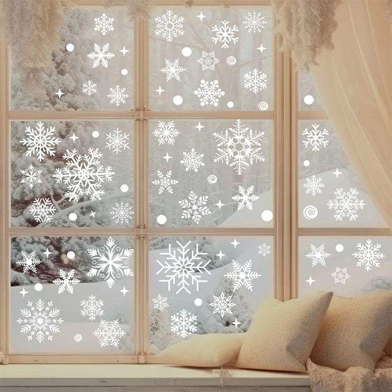 Christmas Snowman Santa Electrostatic Window Decals | 2/4 PCS