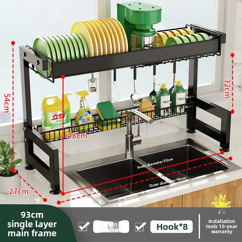 Multifunctional Kitchen Sink Shelf Dish Rack Drain Rack Countertop Dish Rack Drain Sink Rack Oasis Select 93cm D