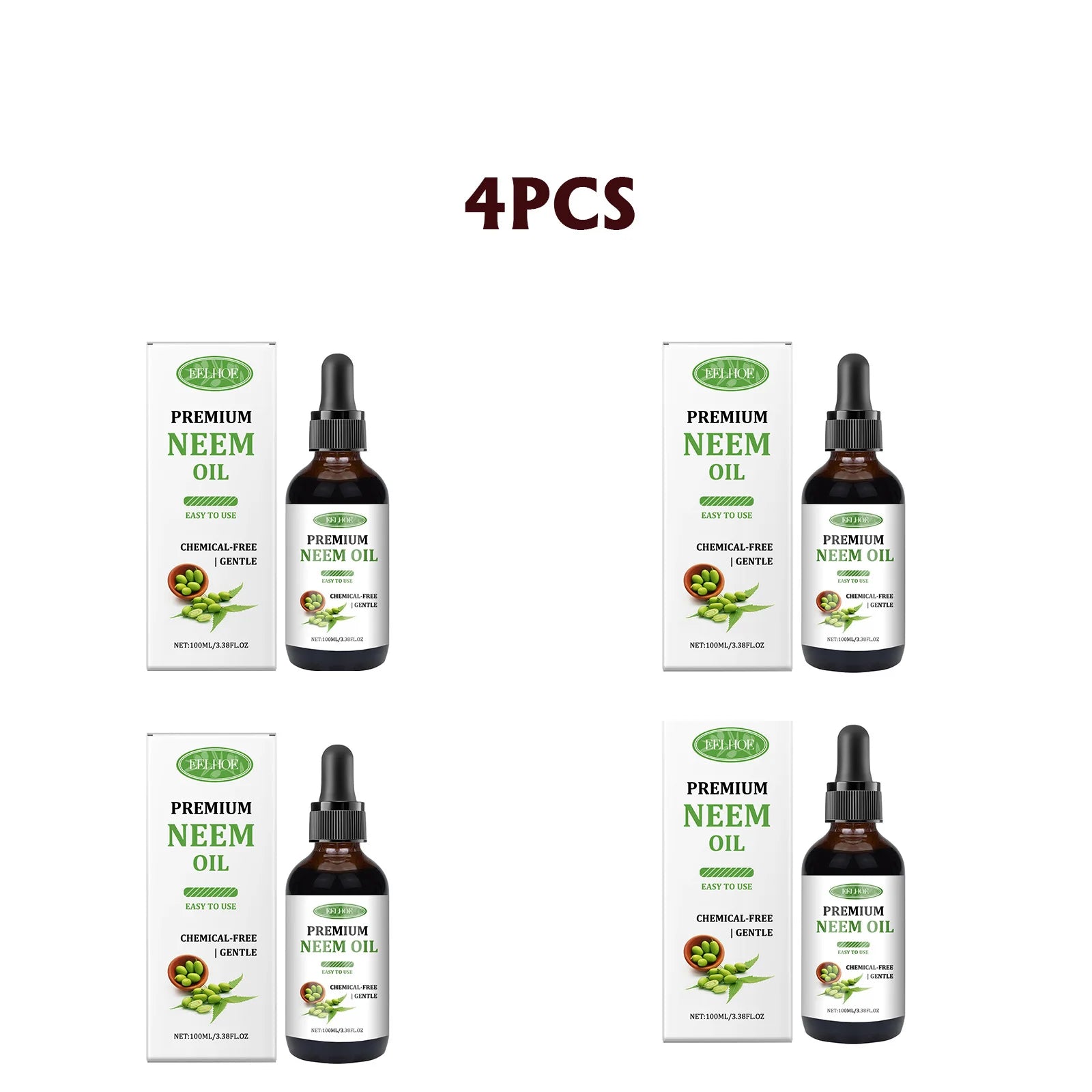 Eelhoe Neem Oil Care Essential Oil Nourishes Scalp Skincare Armor Neem Oil Massage Oil Nourishes The Skin Relieve Scalp Fatigue Oasis Select 4pcs