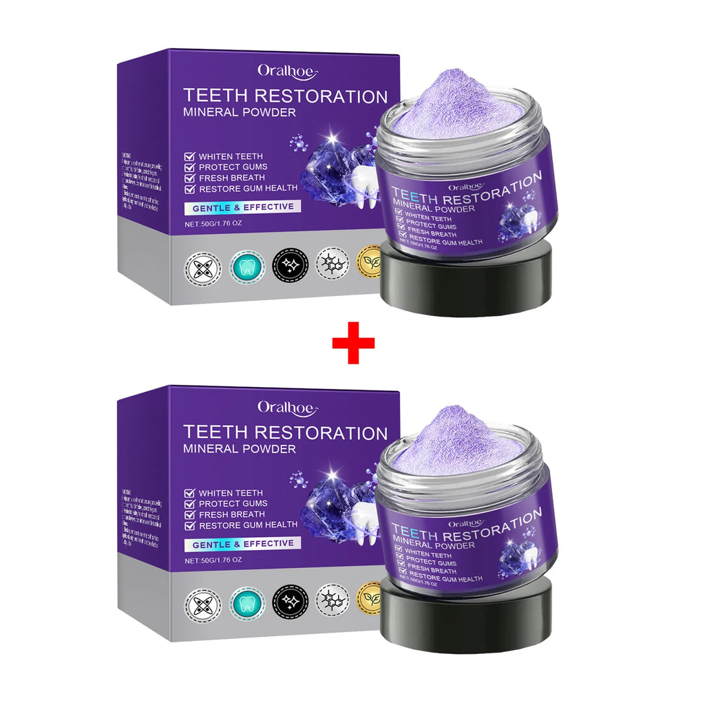 Oralhoe Purple Teeth Whitening Powder – Stain & Plaque Remover Teeth Whitening Powder Oasis Select 100g boxed