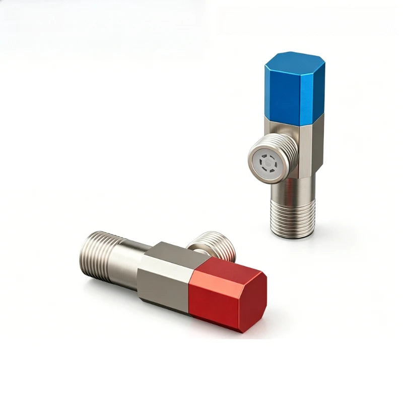 Brass Red Blue Angle Valve Hot and Cold Water Valve Bathroom Thread Bathroom Faucet Water Heater Filling Valve Accessories Oasis Select