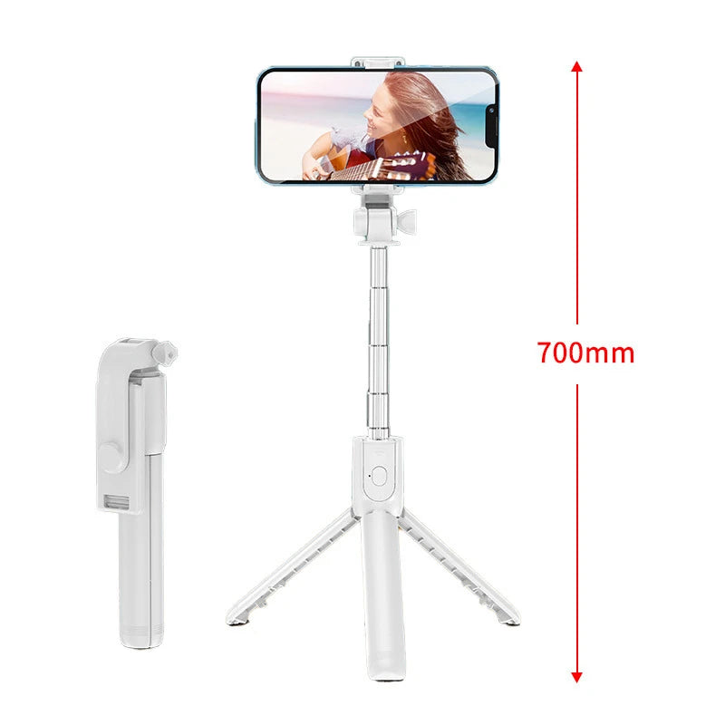 Bluetooth Selfie Stick Tripod with Fill Light & Remote Selfie Stick Tripod Oasis Select WHITE