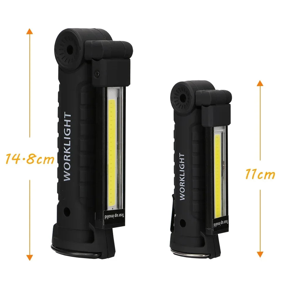 New Portable COB LED Flashlight USB Rechargeable Work Light Magnetic Lanterna Hanging Lamp with Built-in Battery Camping Torch Oasis Select