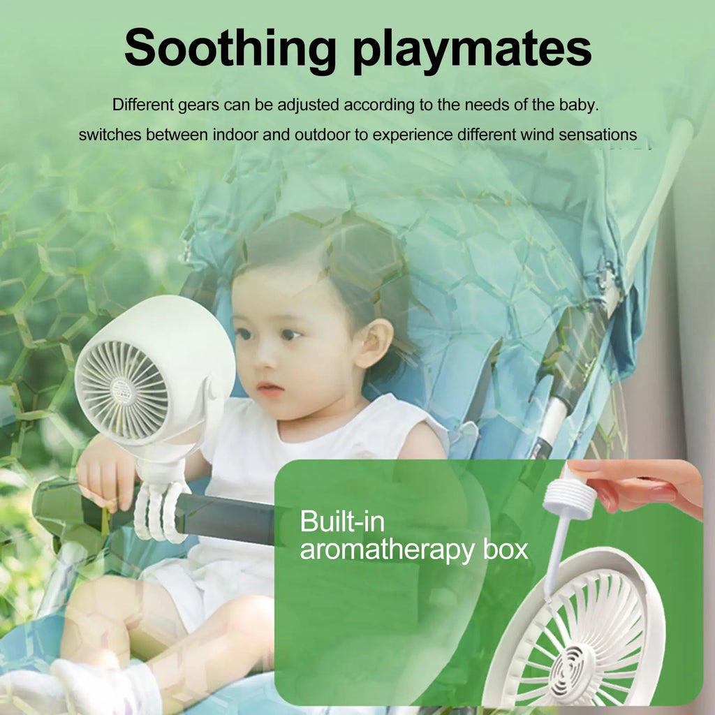 Octopus Stroller Fan 20000mAh USB Rechargeable & LED Night Light