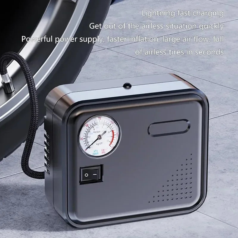Car Tire Inflator DC 12V Car Air Compressor Auto Air Pump Pointer Type Tire Pressure Display Electric Tire Pumps with Light Oasis Select