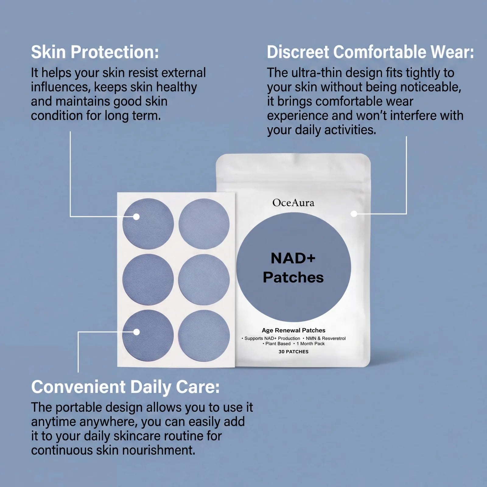 30 PCS Body Care Patches Moisturizing Skin Patch Hydrating Body Sticker Daily Nourishing Soft Smooth Skin Energy Boost Patches Oasis Select