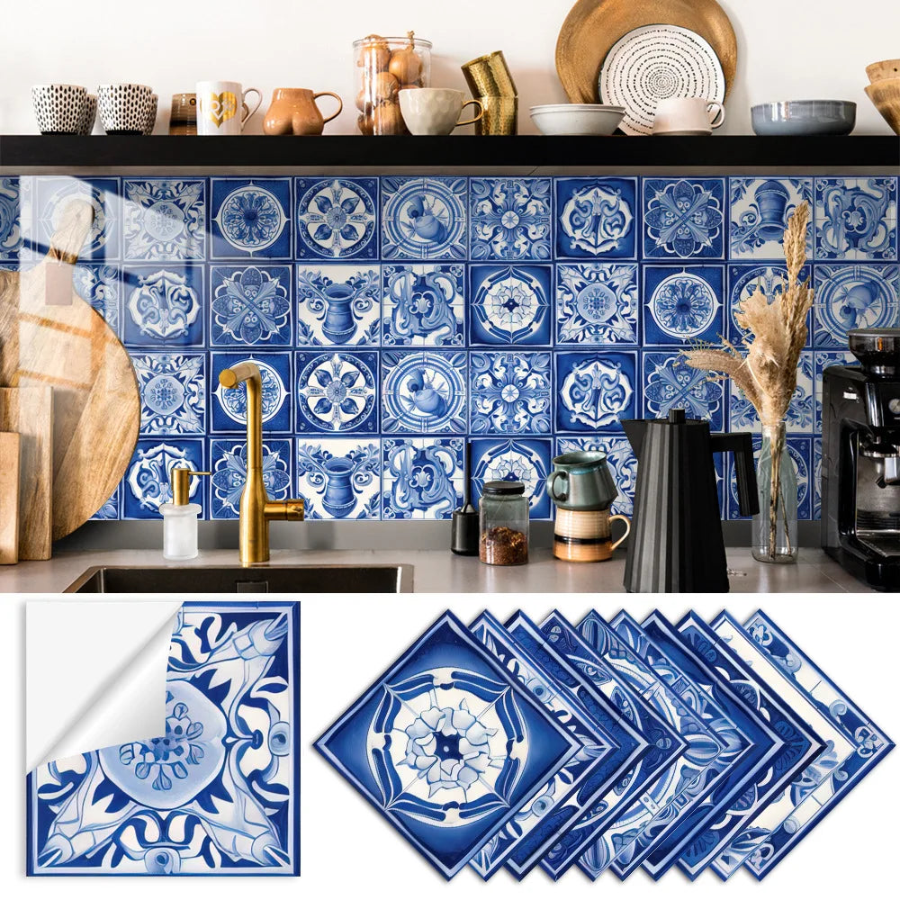 Home Decor Wall Stickers Kitchen Bathroom Refurbished Self-adhesive Paper Wall Stickers Wall Decoration Oasis Select TS350 10x10cm-10 pieces