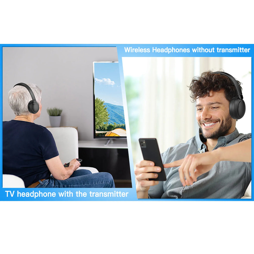 TV Headphone Wireless TV Headphone Battery Level Display 2.4G Bluetooth 5.3 50 Hours Playback with Charging Base for Xmas Gift Oasis Select