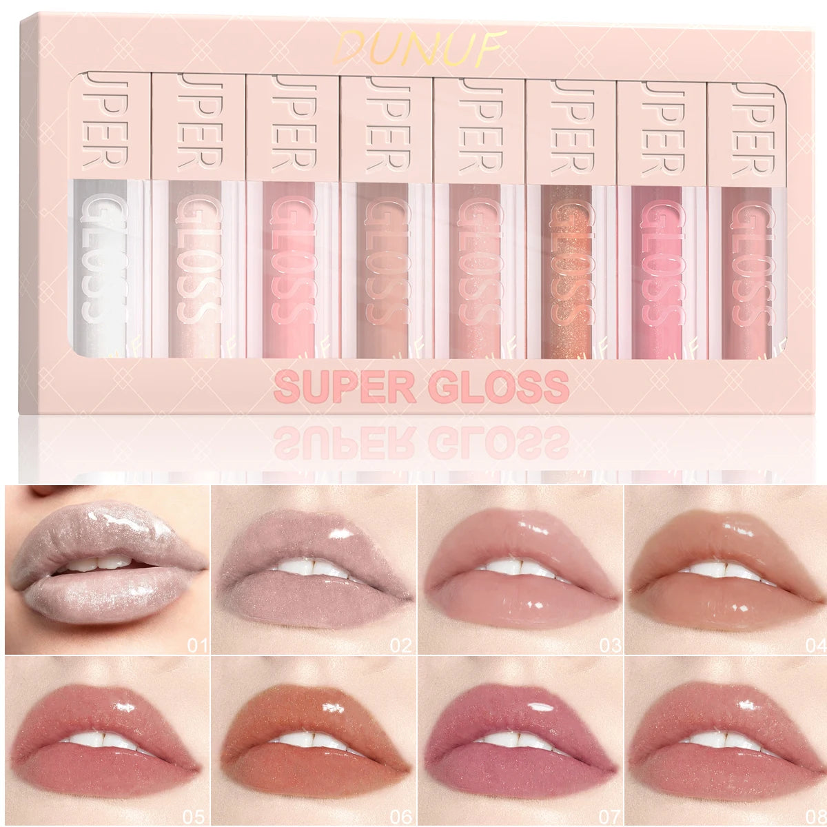 High-shine Lip Gloss Set Shimmer Pearlescent Lipstick Easy to Color Waterproof Sweat-proof Non-stick to Cup Non-fading Oasis Select