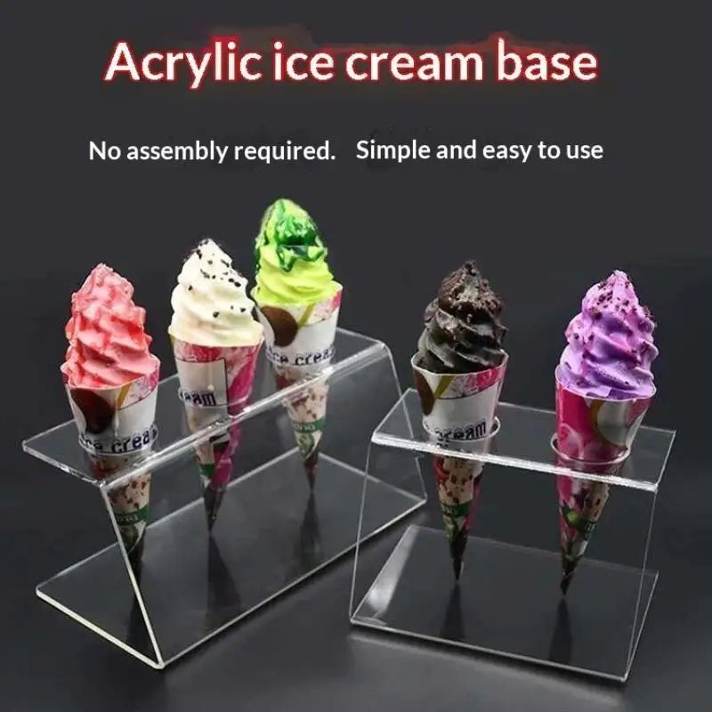 Transparent Acrylic Ice Cream Cone Holder Non-slip Base Dessert Rack 12 Slots for Bridal Shower Banquet Dessert Table Decor Oasis Select