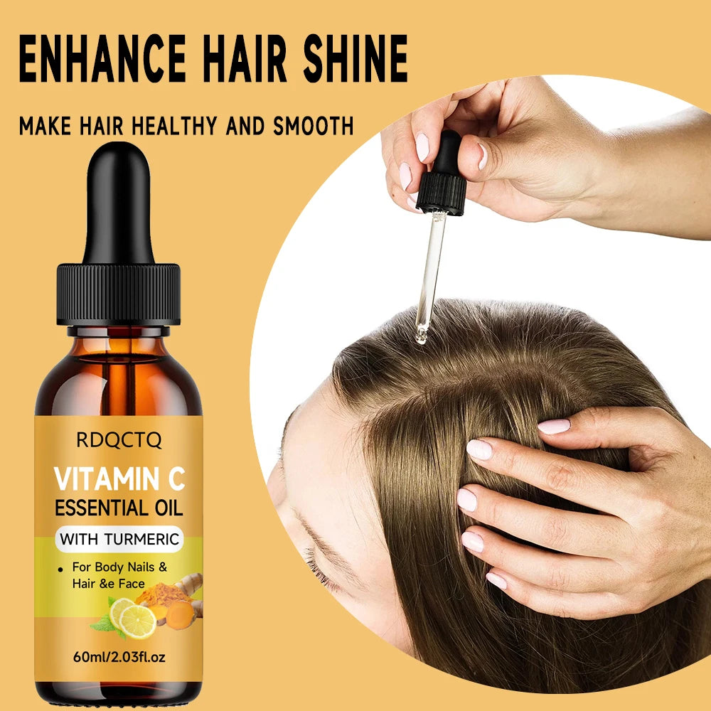 Turmeric & Vitamin C Leave-In Hair Oil – Frizz & Shine 40/60ml Leave-In Hair Oil Oasis Select