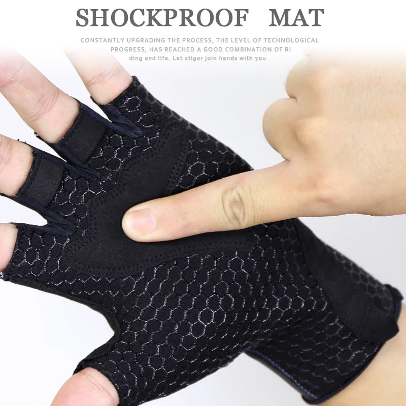 X-TIGER Cycling Bicycle Gloves Half Finger Anti-shock MTB Bike Glove Gym Gloves Breathable Anti-slip Sport Training Gloves Oasis Select