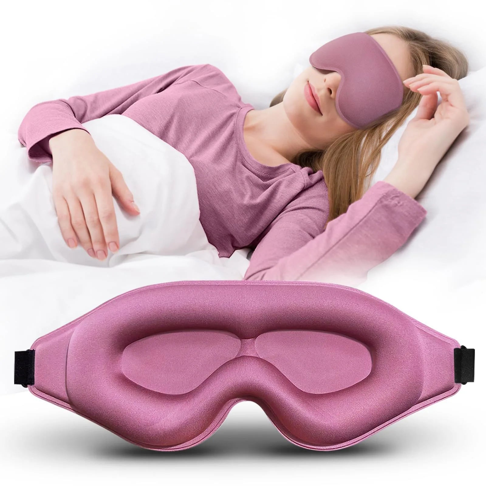 Sleep Mask, 3D Deep Contour Eye Mask with Adjustable Straps To Fit Different Head Shapes, Universal Eye Mask for Men and Women Oasis Select PURPLE