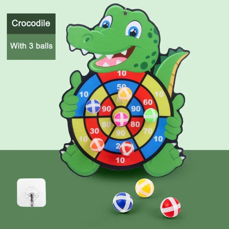 Educational Games Dart Board Kids Toy Stickey Ball Dart Indoor Sports Child Montessori Games for Children Gifts baby toys Oasis Select Crocodile with 3ball