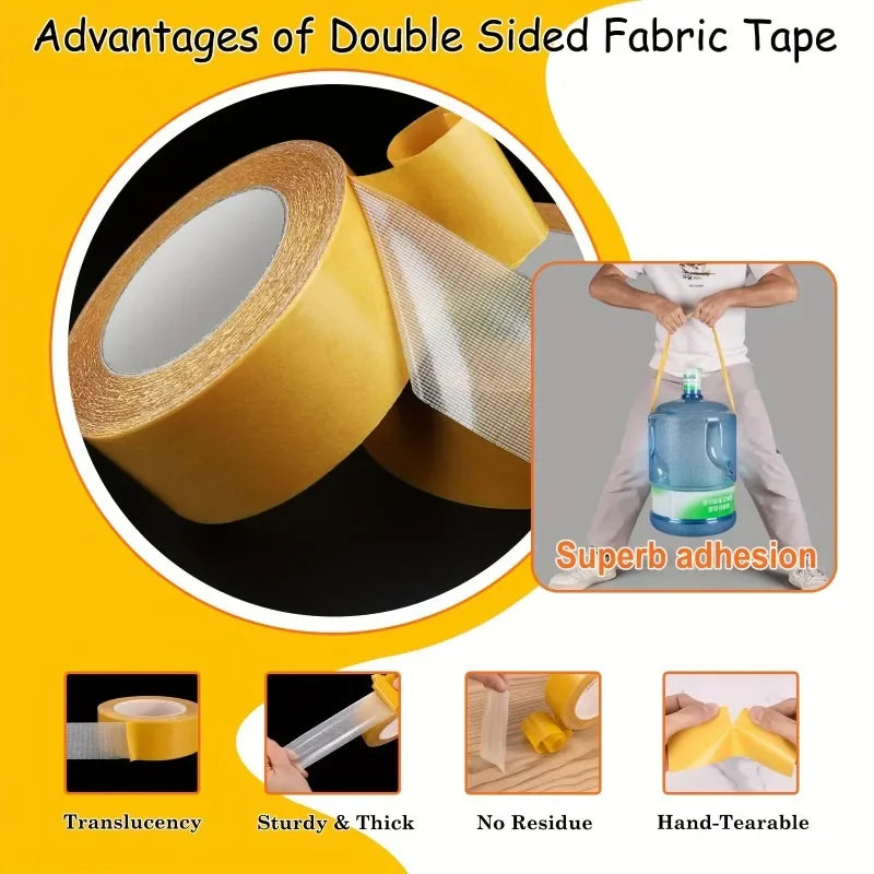 Extra Strong Double Sided Adhesive Tape Thin Super Strong Heavy Fixation Bookbinding Mesh Waterproof Powerful Grid Carpet Tape Oasis Select