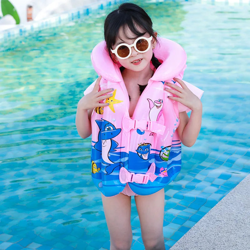 1-5PCS Thickened Kids Life Jacket Inflatable Swim Vest Toddler Floatie PVC Swimming Buoyancy Aid for Pool Beach Oasis Select