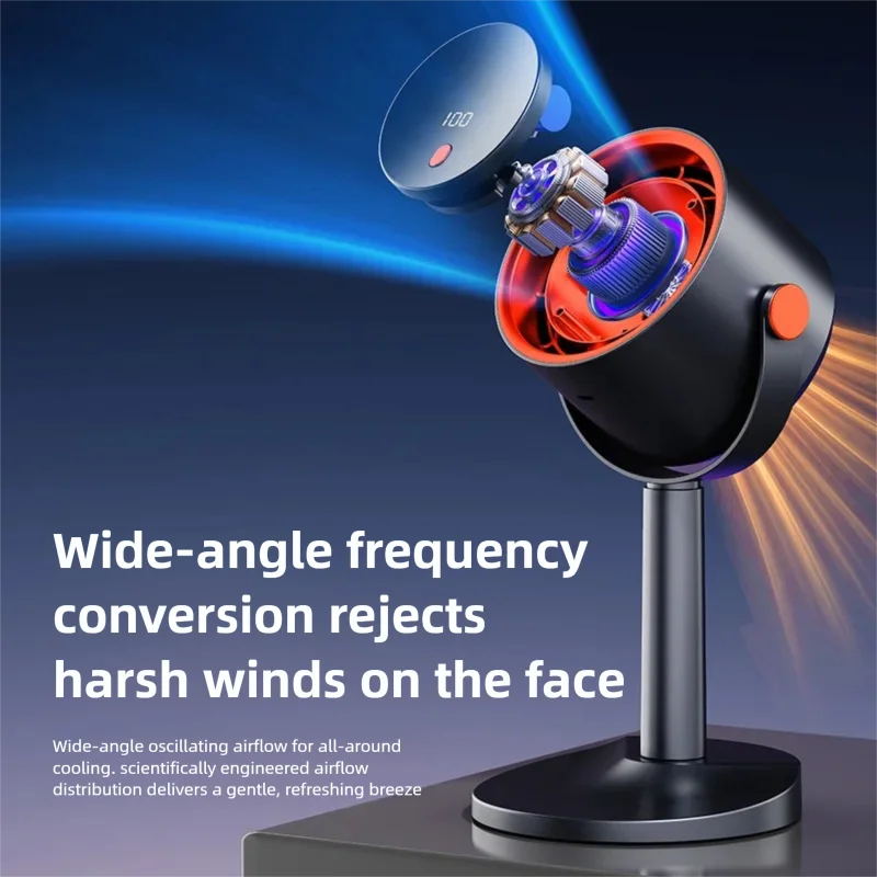 Bladeless Electric Fan Portable Outdoor Camping Fan with Timer Function Office Dormitory Desktop Fan Rechargeable Turbo Mini Fan Oasis Select