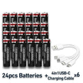 2026 New 1.5V AAA Rechargeable Li-Ion Battery 8000mAh Type-C Fast Charging for Smart Home, Toys, Shavers, Mouse, Flashlights Oasis Select 24 PCS AAA Batteries 1.5V
