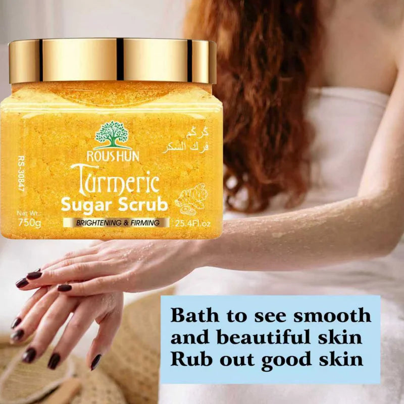 ROUSHUN Turmeric Sugar Body Scrub 750g – Deep Cleansing