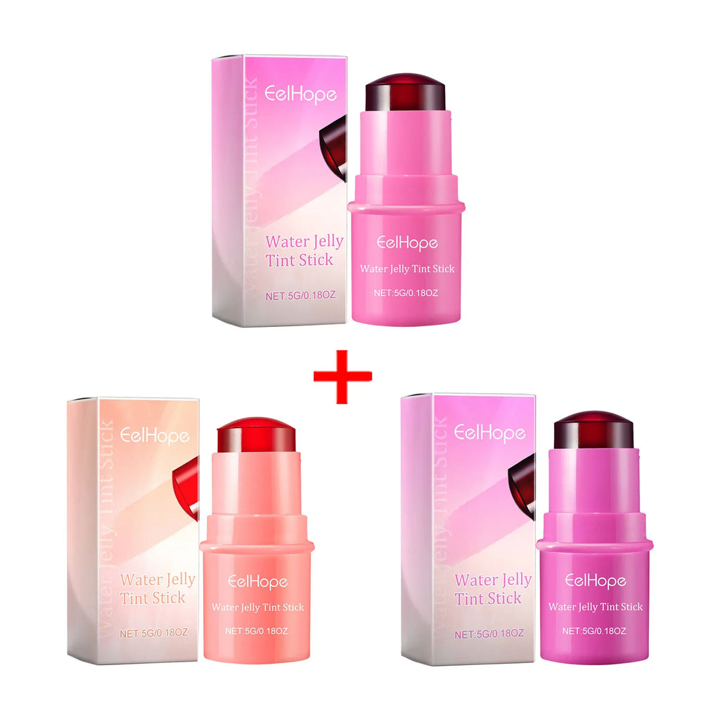 Eelhope 3-in-1 Milk Jelly Tint Blush & Lip Stick | Matte Finish Blush & Lip Tint Stick Oasis Select A and B and D