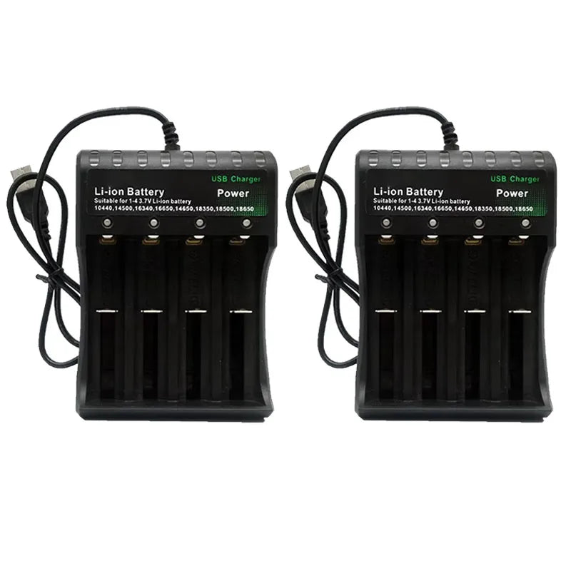 1-5Pcs 18650 Battery Charger Black 1 2 4 Slots AC 110V 220V Dual For 18650 Charging 3.7V Rechargeable Lithium Battery Charger Oasis Select 4 Slots USB-2pcs