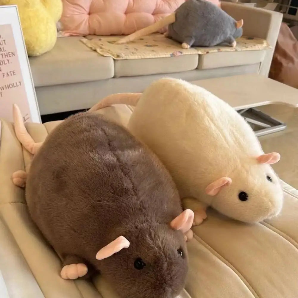 Cute Plush Toy Cartoon Mouse Doll Soft Oversized Flower Branch Rat Animal Sofa Throw Pillow Cushion Birthday Gift Decor Oasis Select