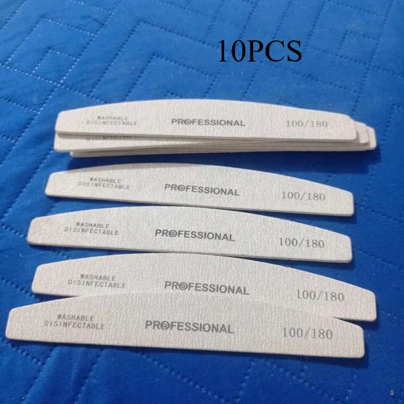 10/25PCSNail Files,Professional Gray Fine Wood Grain Wooden Nail Buffer Block,Thin Waterproof and Wear-resistant Polishing Strip Oasis Select 10PCS