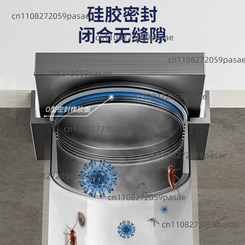Tile-Inlay Stainless Steel Floor Drain Cleaning Access Port