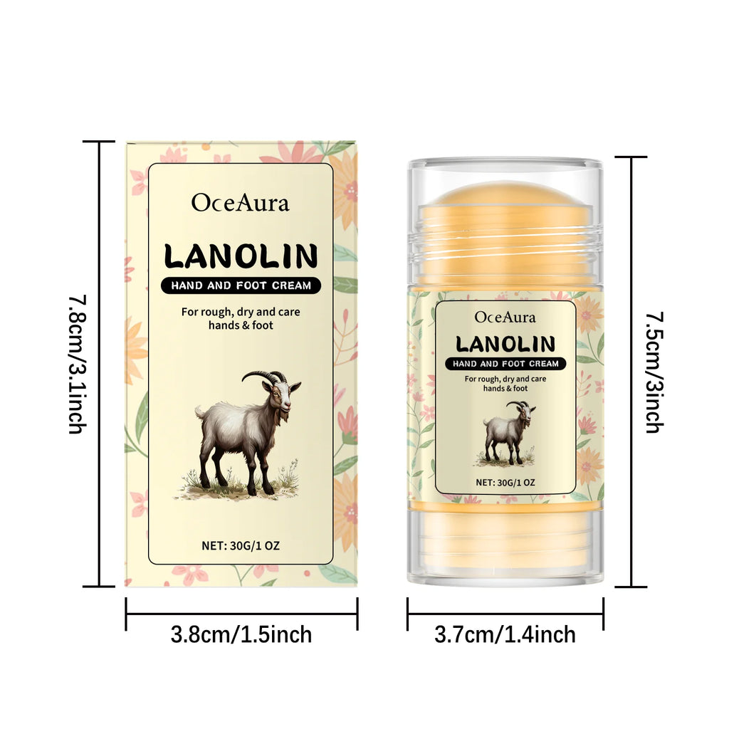 Lanolin Hand Foot Stick For Dry Cracked Rough Skin Gentle Moisturizing Nourishing Anti Crack Preventing Your Feet From Cracking Oasis Select 30g Boxed