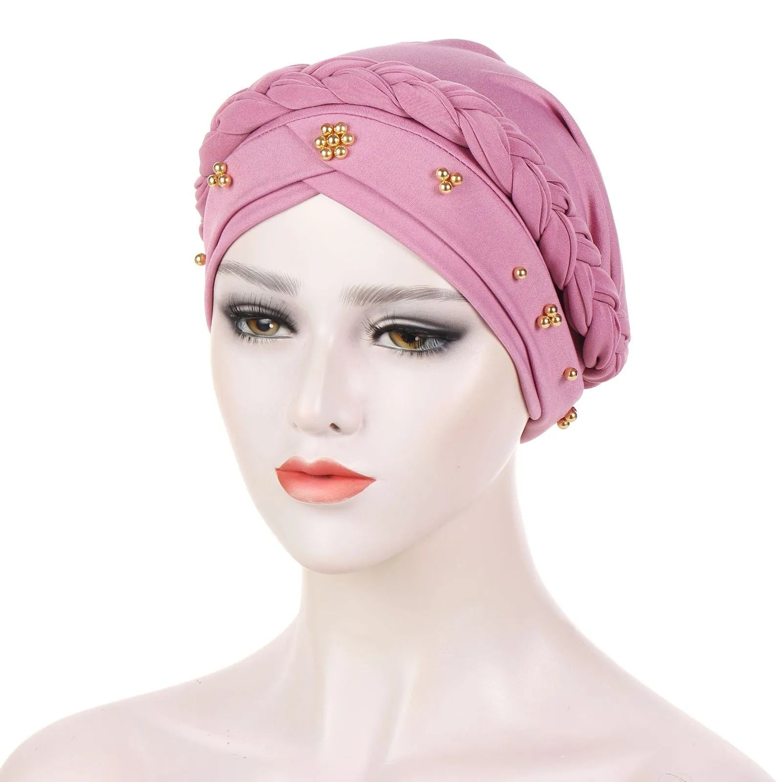 Muslim Women Inner Hijab Turban Bonnet Cap – Pearl Solid Hijab Turban Cap Oasis Select Pink