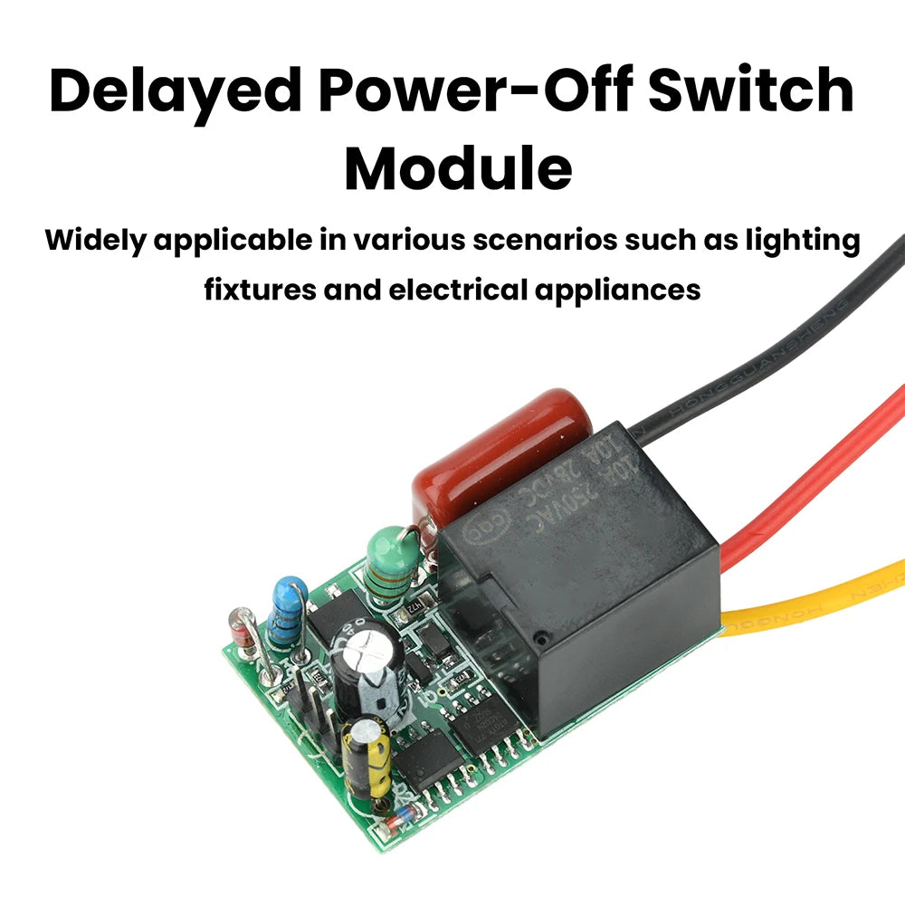 AC 220V 10A 5/20-Minute Delay Switch Relay Module with Timed Auto-Shutdown for Lighting & Exhaust Fans Automatic Control Oasis Select